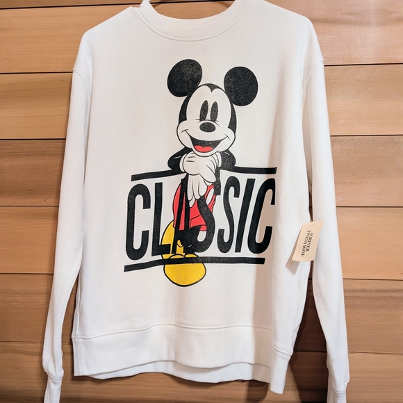 Disney Sweaters - Disney White Crewneck Sweatshirt with Iconic Mickey